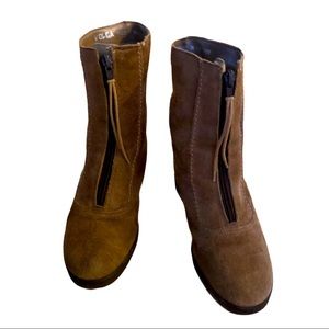 VOLGA shearling lined SUEDE ZIP UP HUNGARY boots 6